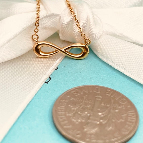 Tiffany & Co. mini Infinity rose gold necklace 18k retired 16-18” retired - Picture 4 of 7